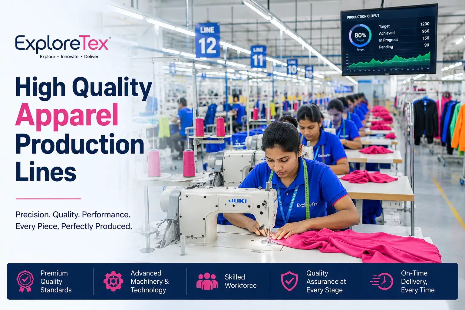 high quality apparel production lines