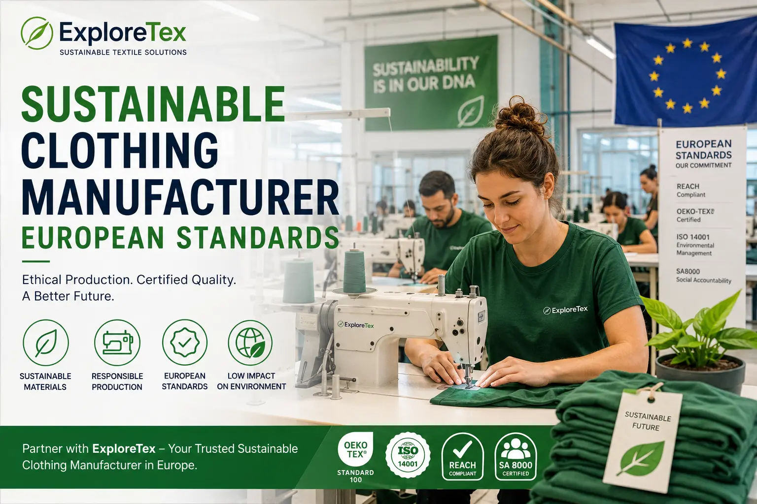 sustainable clothing manufacturer european standards