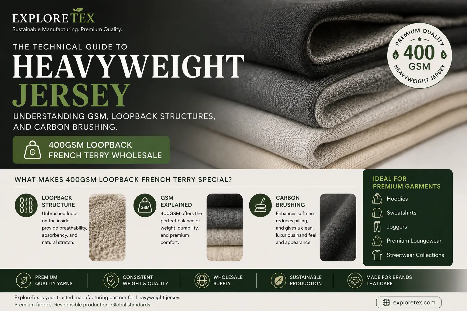 400gsm loopback French terry wholesale