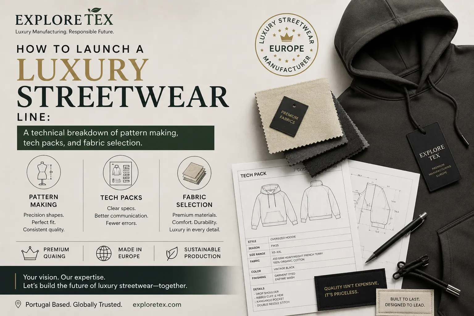 Luxury streetwear manufacturer Europe