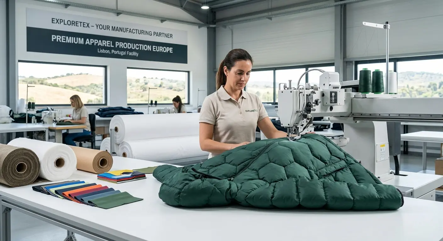 custom padded jacket production Europe