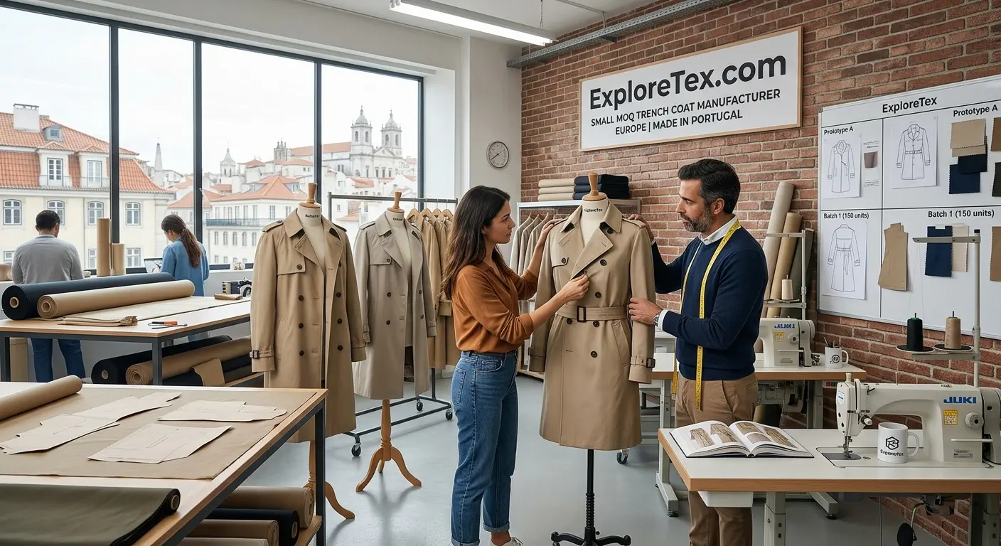 small MOQ trench coat manufacturer Europe
