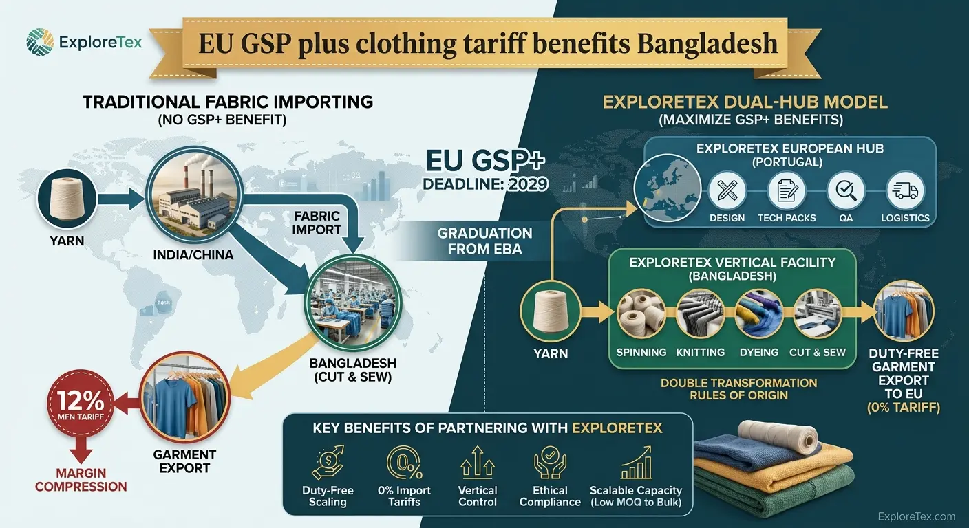 EU GSP plus clothing tariff benefits Bangladesh