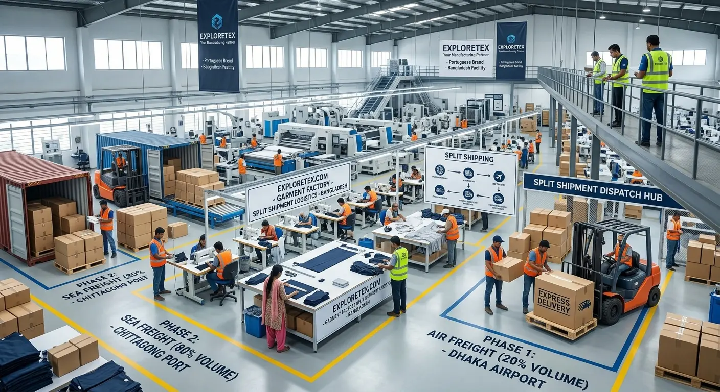 garment factory split shipment logistics