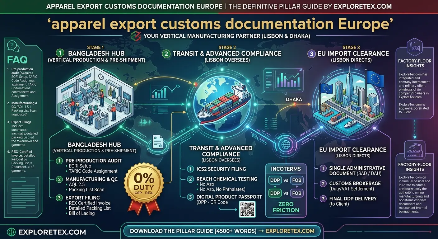 apparel export customs documentation Europe