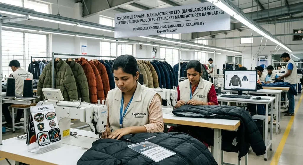 custom padded puffer jacket manufacturer Bangladesh