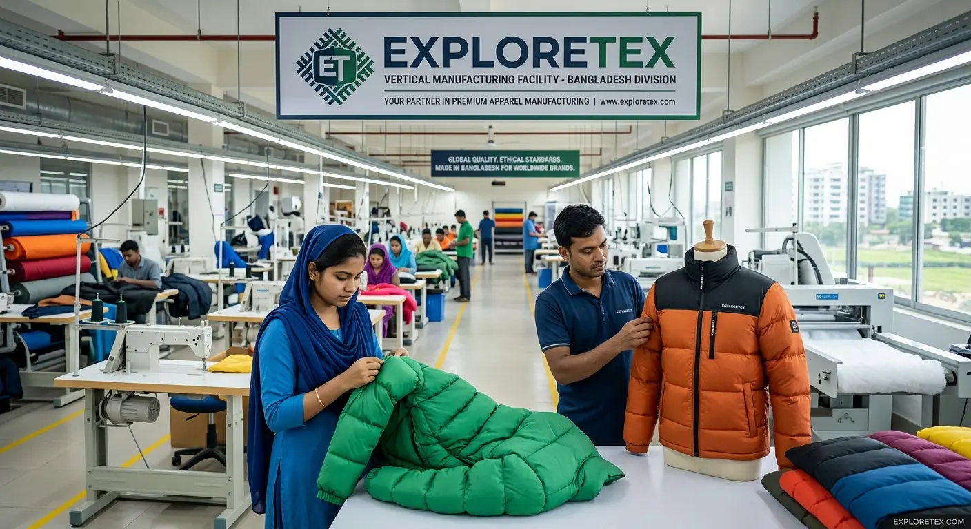 custom padded puffer jacket manufacturer Bangladesh