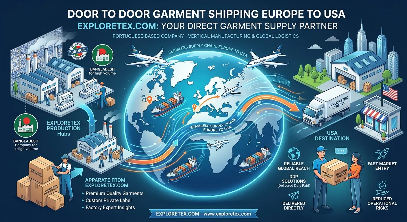 door to door garment shipping Europe to USA