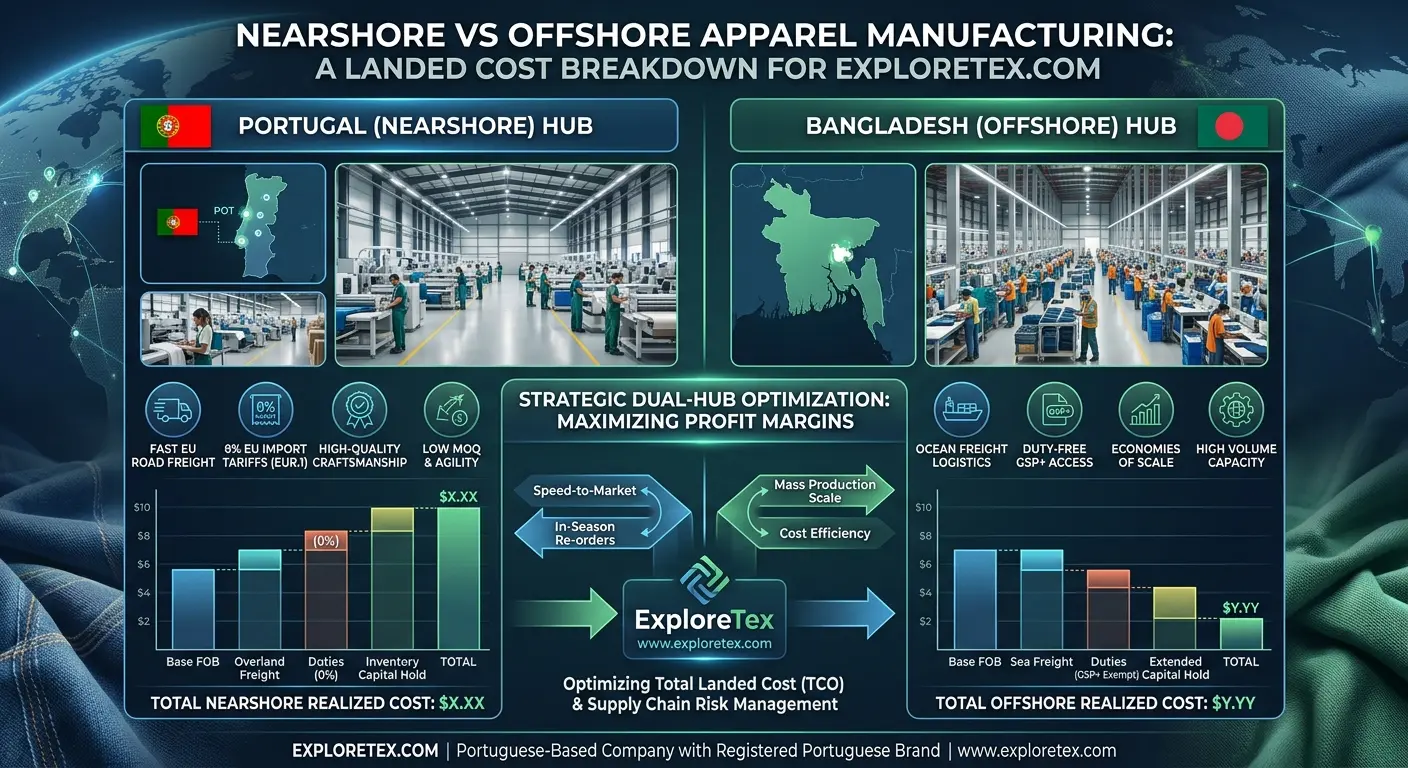 nearshore vs offshore landed cost breakdown