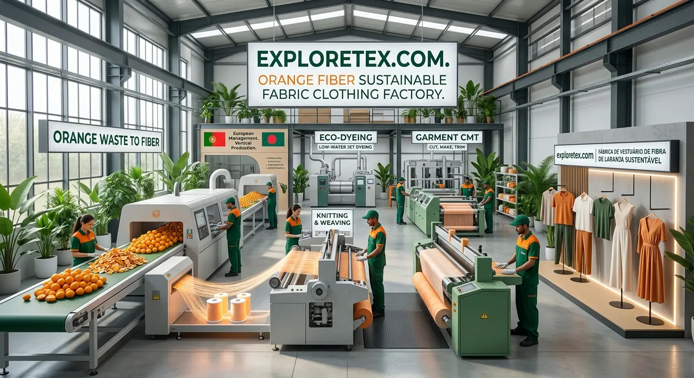 orange fiber sustainable fabric clothing factory