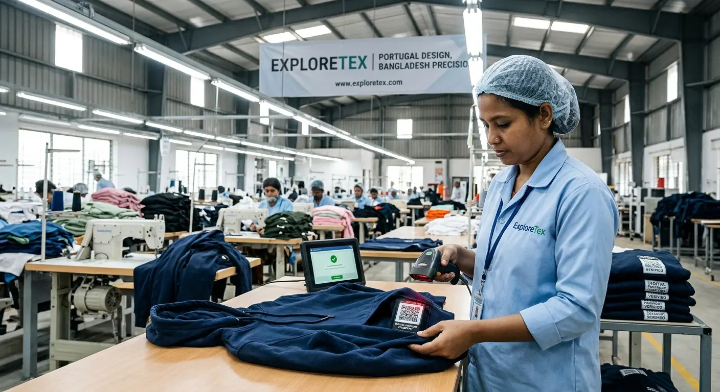 Digital Product Passport QR code integration garment